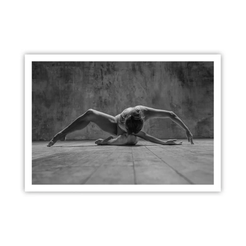 Plakat - Tancerka w artystycznej pozie - 100x70cm - Symetria odnaleziona - Nowoczesna dekoracja ścienna do salonu i sypialni ARTTOR