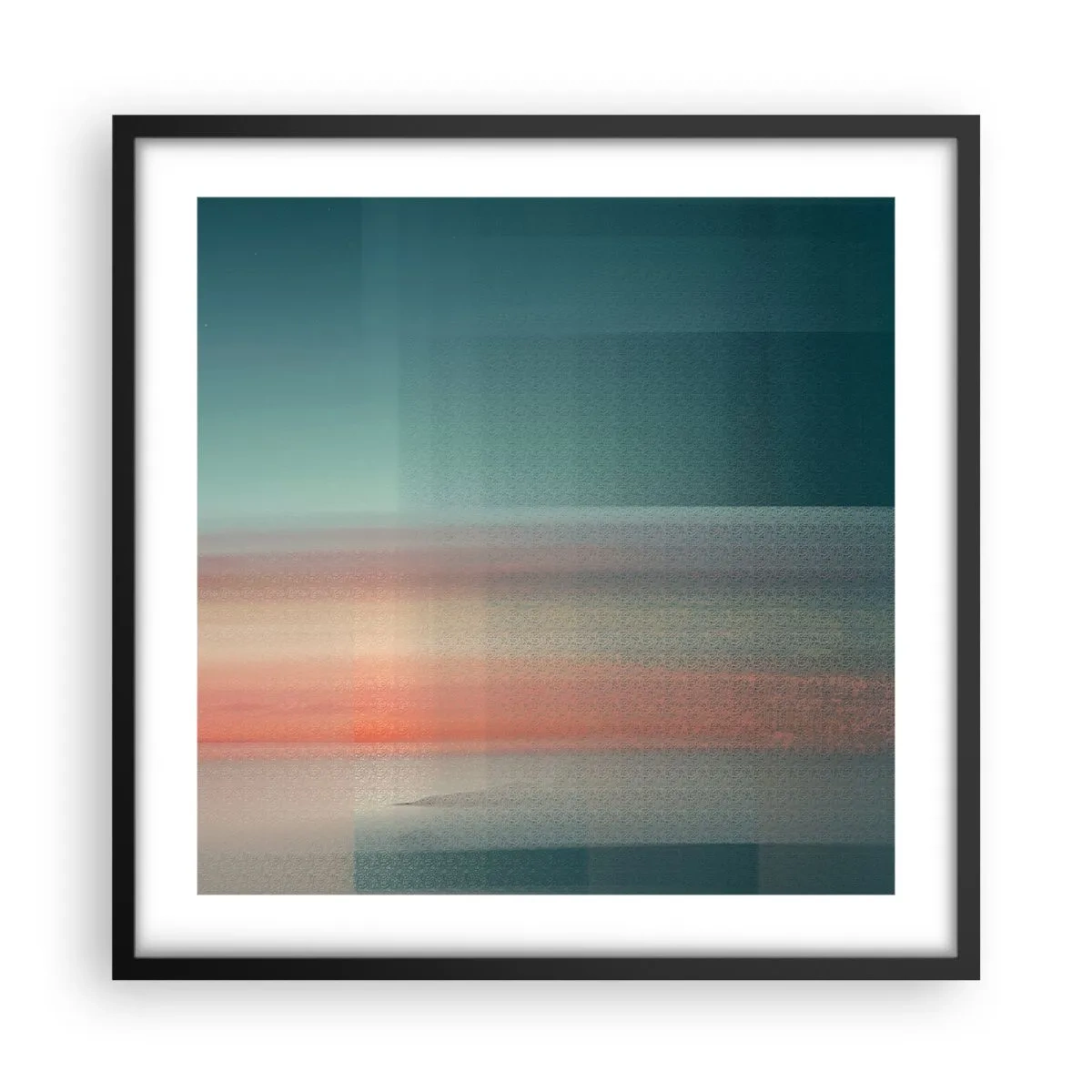 Plakat w czarnej ramie - Abstrakcja: fale światła - 50x50 cm