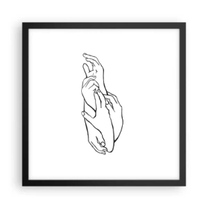 Plakat w czarnej ramie - Dobry dotyk - 40x40 cm