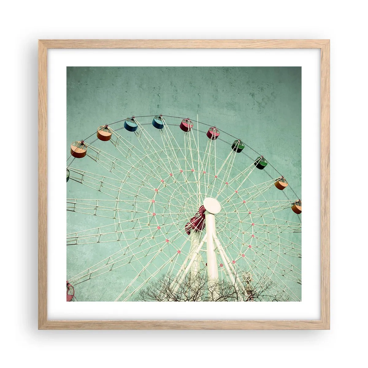 Plakat w ramie jasny dąb - Zapraszamy do zabawy - 50x50 cm