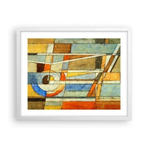Plakat w białej ramie - Kubizm na budowie - 50x40 cm