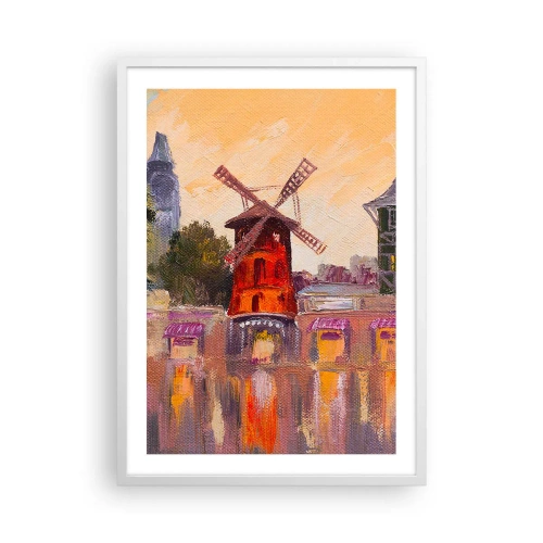 Plakat w białej ramie - Paryskie ikony – Moulin Rouge - 50x70 cm