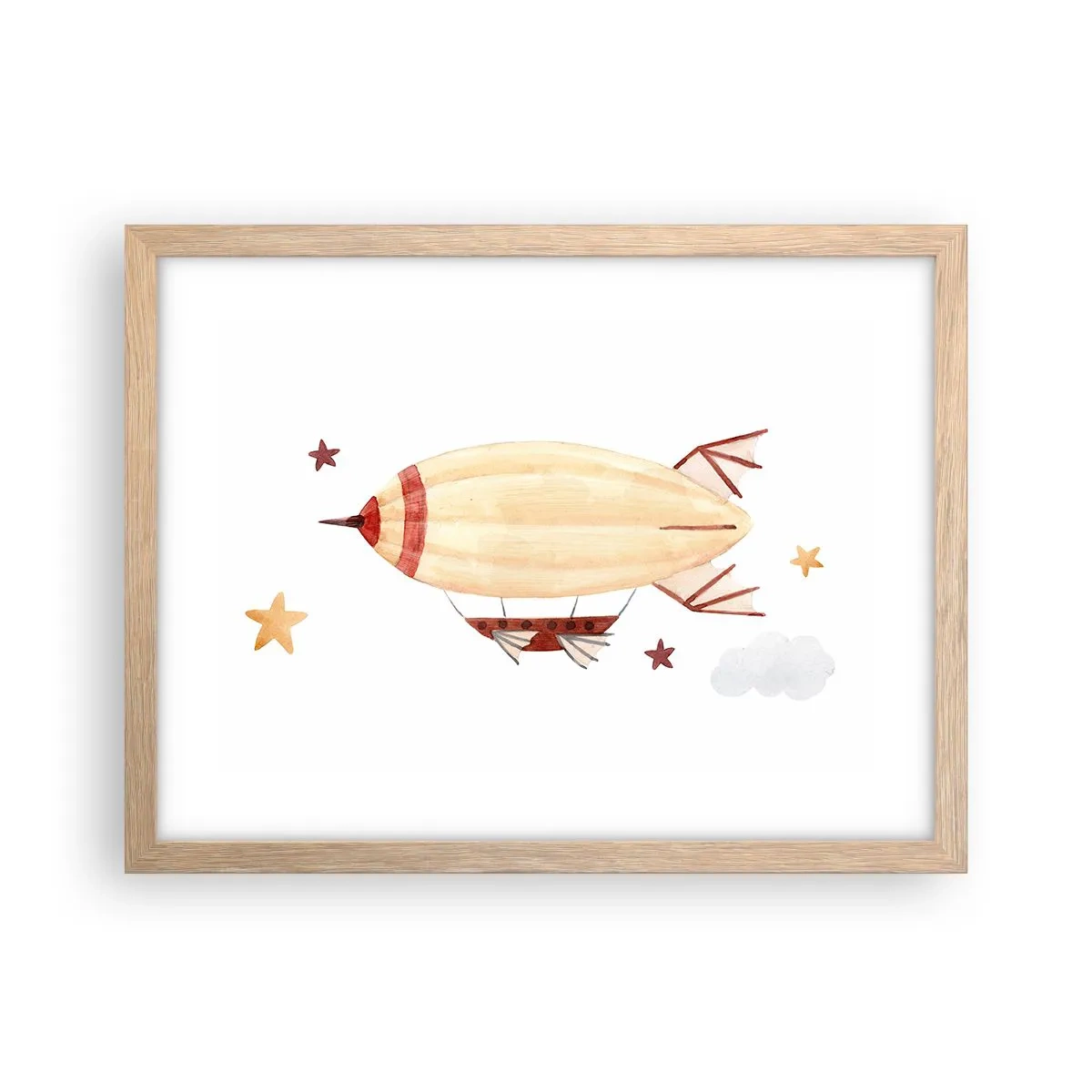 Plakat w ramie jasny dąb - Powietrzny statek - 40x30 cm