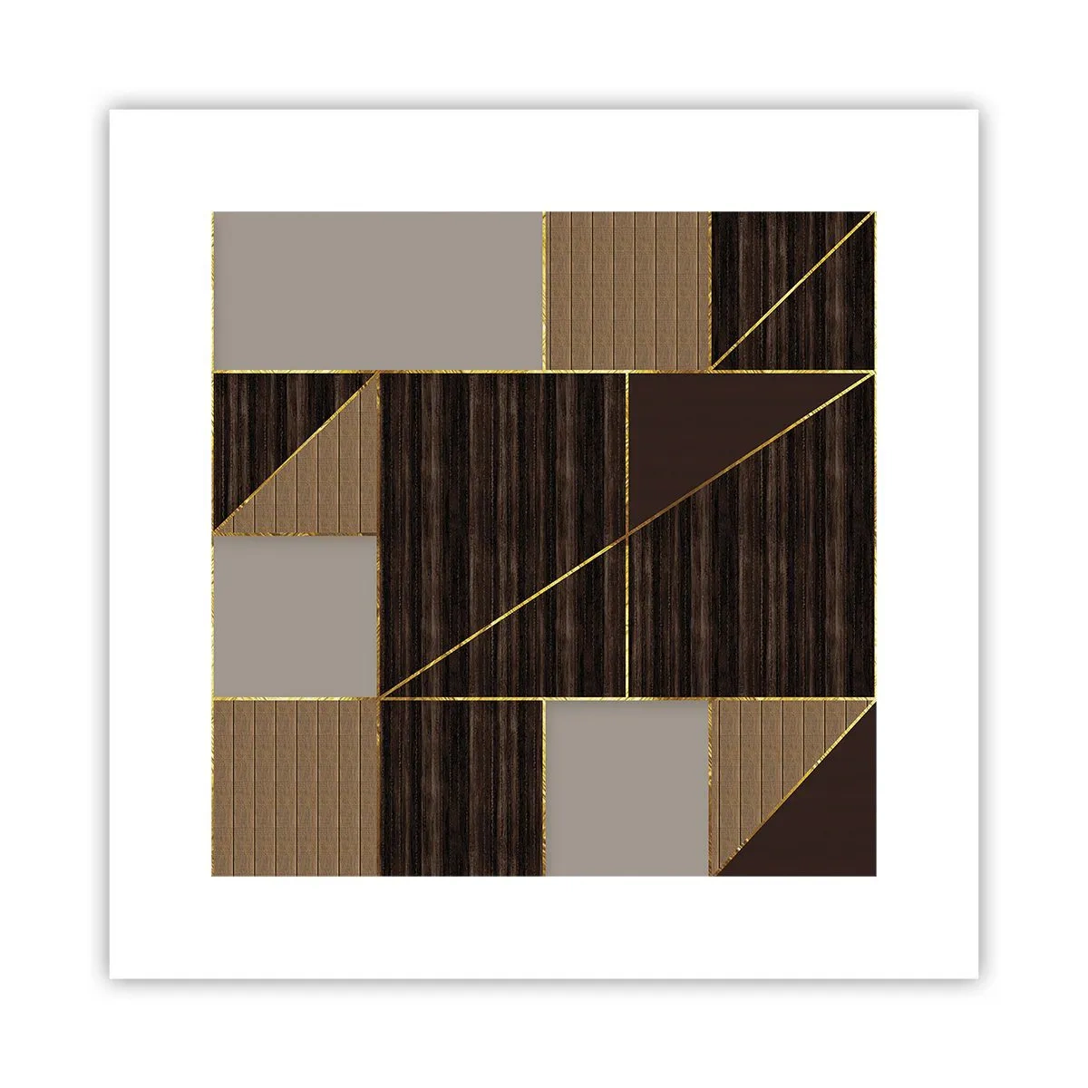 Plakat - Mozaika brązów i złota - 30x30 cm