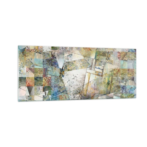 Obraz na szkle - Geometryczne przetasowanie - 100x40 cm