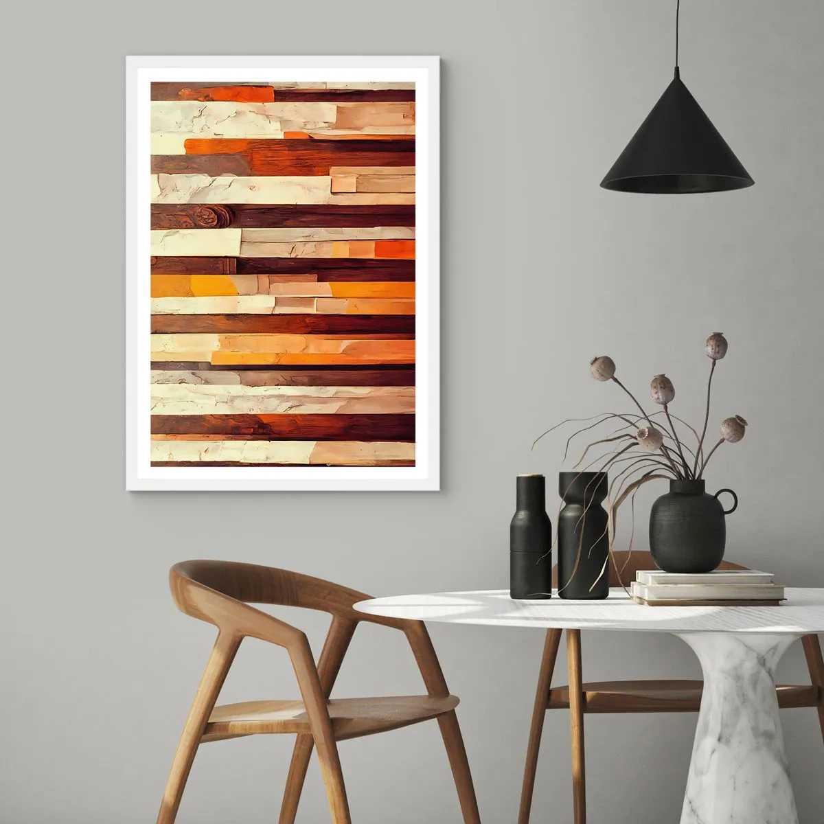 Plakat w białej ramie - Hymn leśnych drzew - 30x40 cm