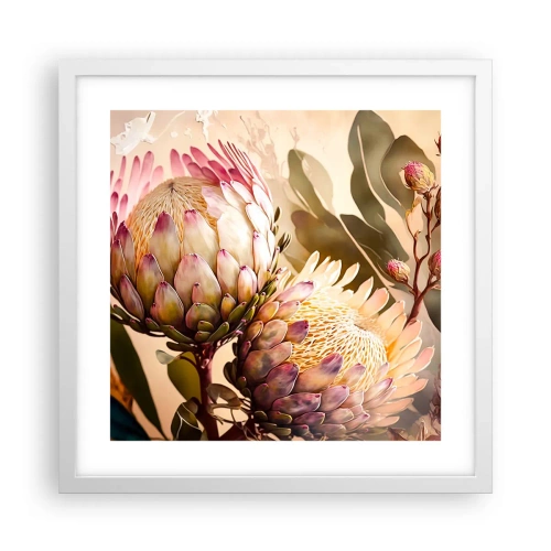 Plakat w białej ramie - Czule objęte - 40x40 cm