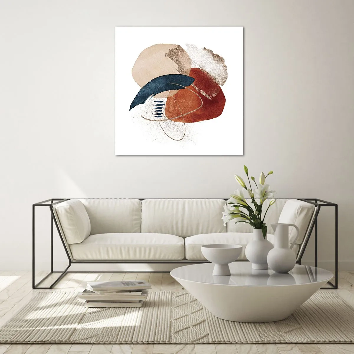 Obraz na szkle - Owalna kompozycja - 30x30 cm