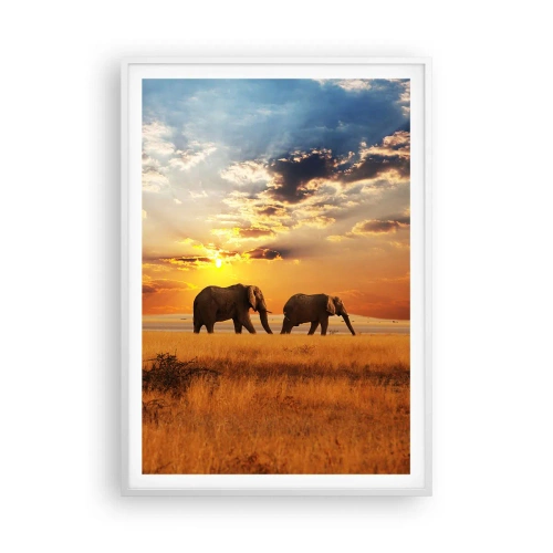 Plakat w białej ramie - Rodzinna przechadzka - 70x100 cm