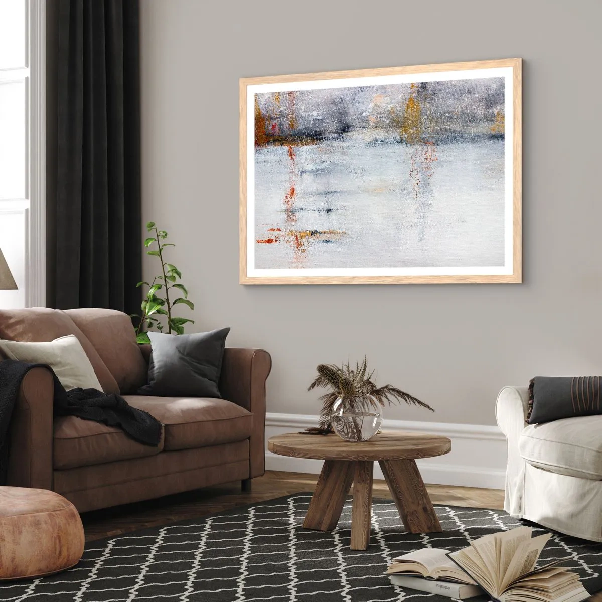 Plakat w ramie jasny dąb - Za powietrza zasłoną - 100x70 cm