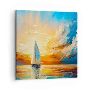 Obraz na płótnie - Żegluga w złocie - 60x60 cm