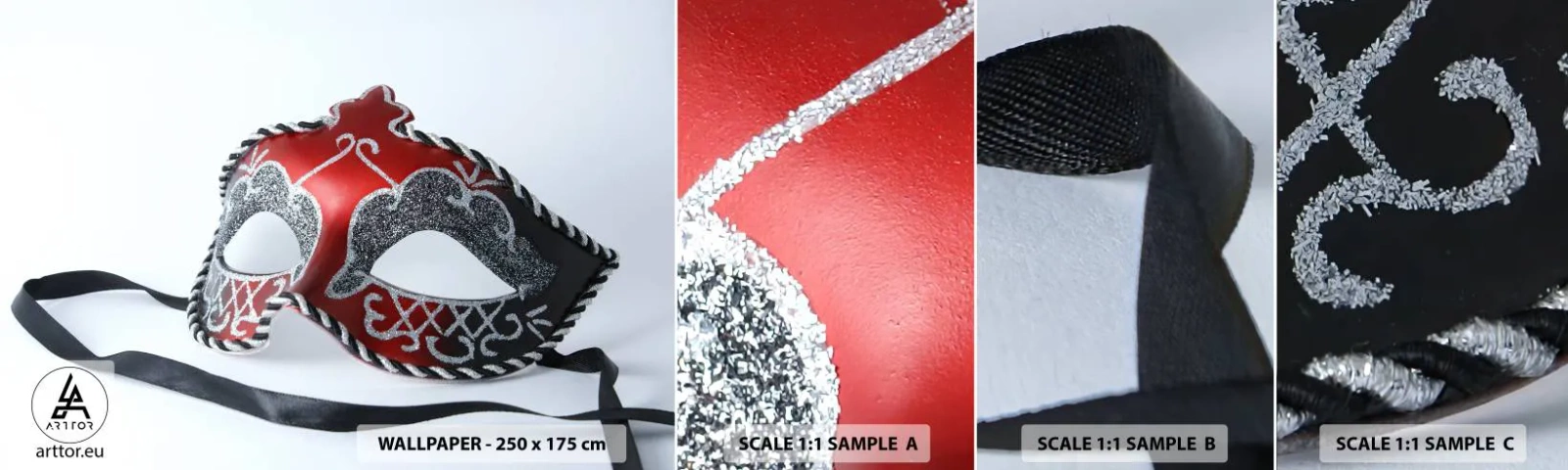 Fototapeta Próbka Standard Eco - Zaproszenie na bal - Maska Wenecka, Wenecja, Karnawał - 100x30 cm