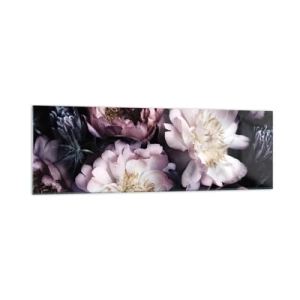 Obraz na szkle - Kwiaty w delikatnych pastelowych odcieniach - 160x50cm - Bukiet w dawnym stylu - Nowoczesna dekoracja ścienna do salonu i sypialni ARTTOR