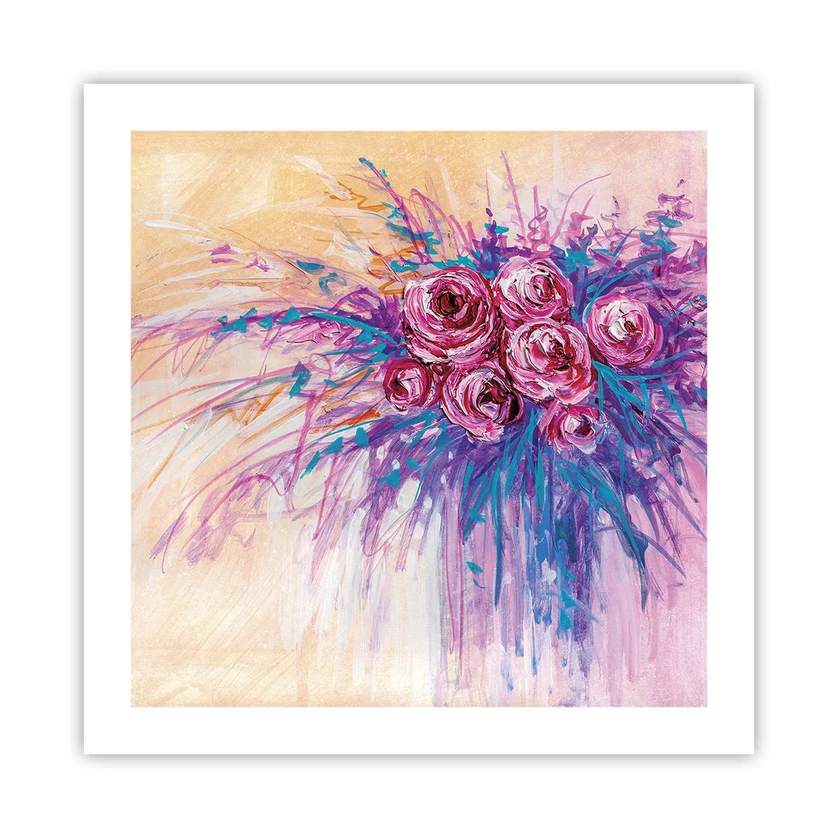 Plakat - Różana fontanna - 50x50 cm