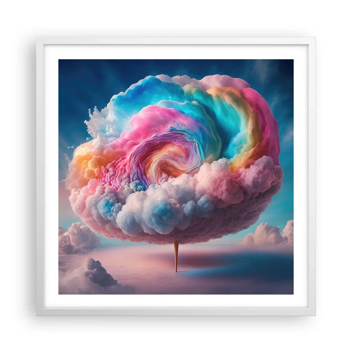 Plakat w białej ramie - Sen o wesołym miasteczku - 60x60 cm