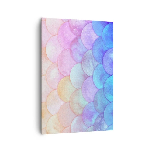 Obraz na płótnie - Abstrakcyjne łuski w pastelowych odcieniach - 70x100cm - Perłowa łuska - Nowoczesna dekoracja ścienna do salonu i sypialni ARTTOR