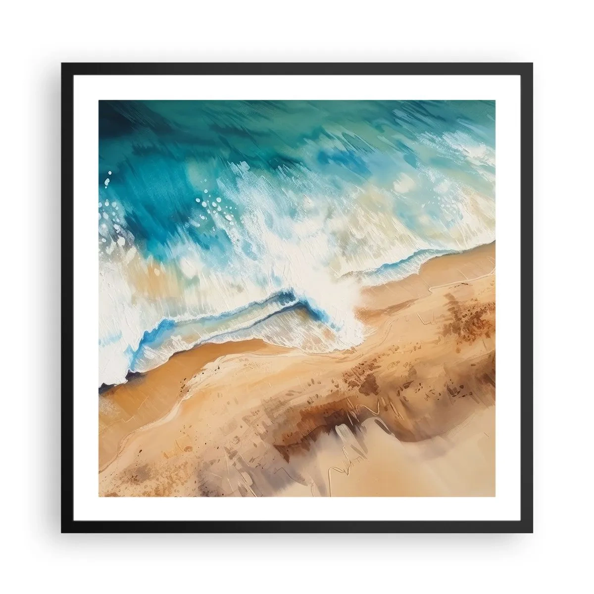 Plakat w czarnej ramie - Powracająca fala - 60x60 cm