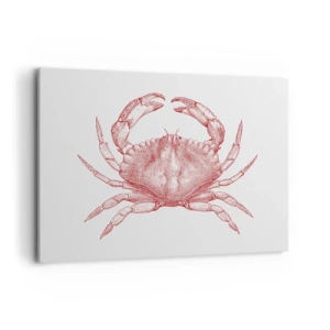 Obraz na płótnie - Rysunek kraba w czerwonym odcieniu - 120x80cm - Krab nad kraby - Nowoczesna dekoracja ścienna do salonu, kuchni i sypialni ARTTOR