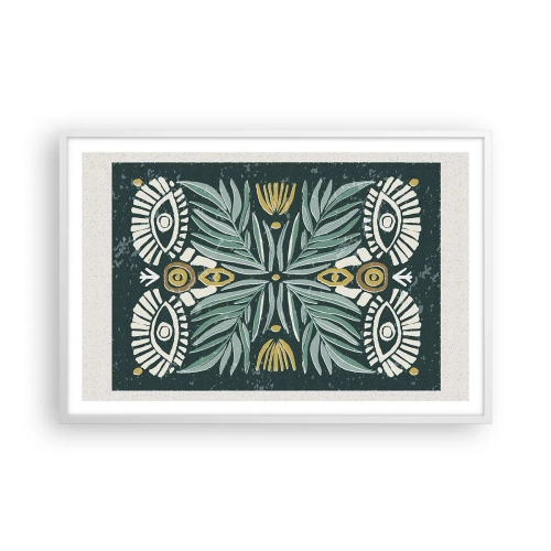 Plakat w białej ramie - Jak ludowa wycinanka - 91x61 cm