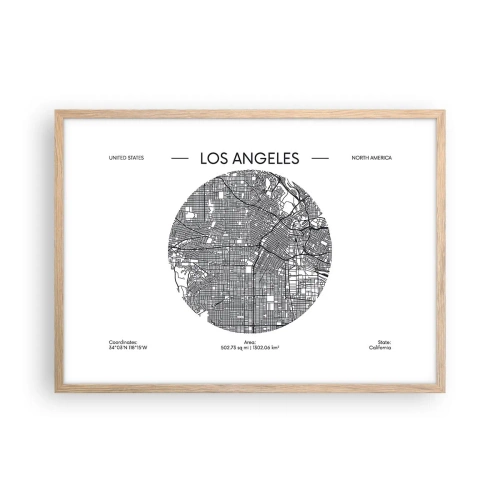 Plakat w ramie jasny dąb - Anatomia Los Angeles - 70x50 cm