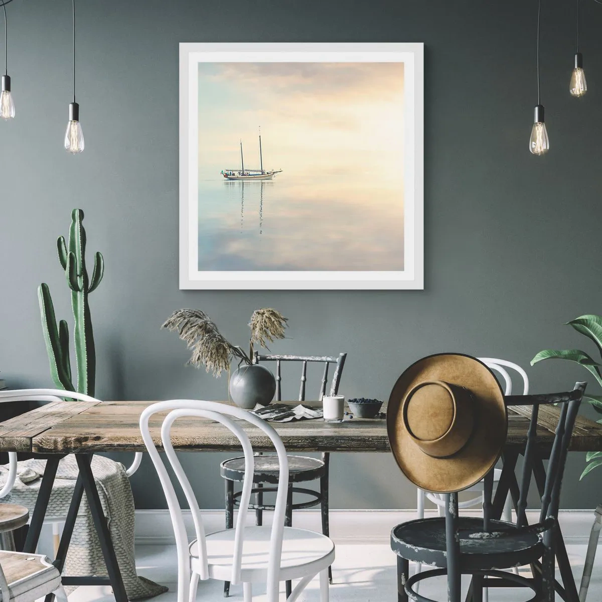 Plakat w białej ramie - W morzu ciszy - 40x40 cm