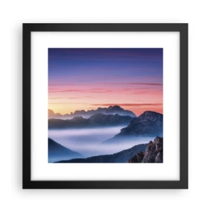 Plakat w czarnej ramie - Nad dolinami - 30x30 cm