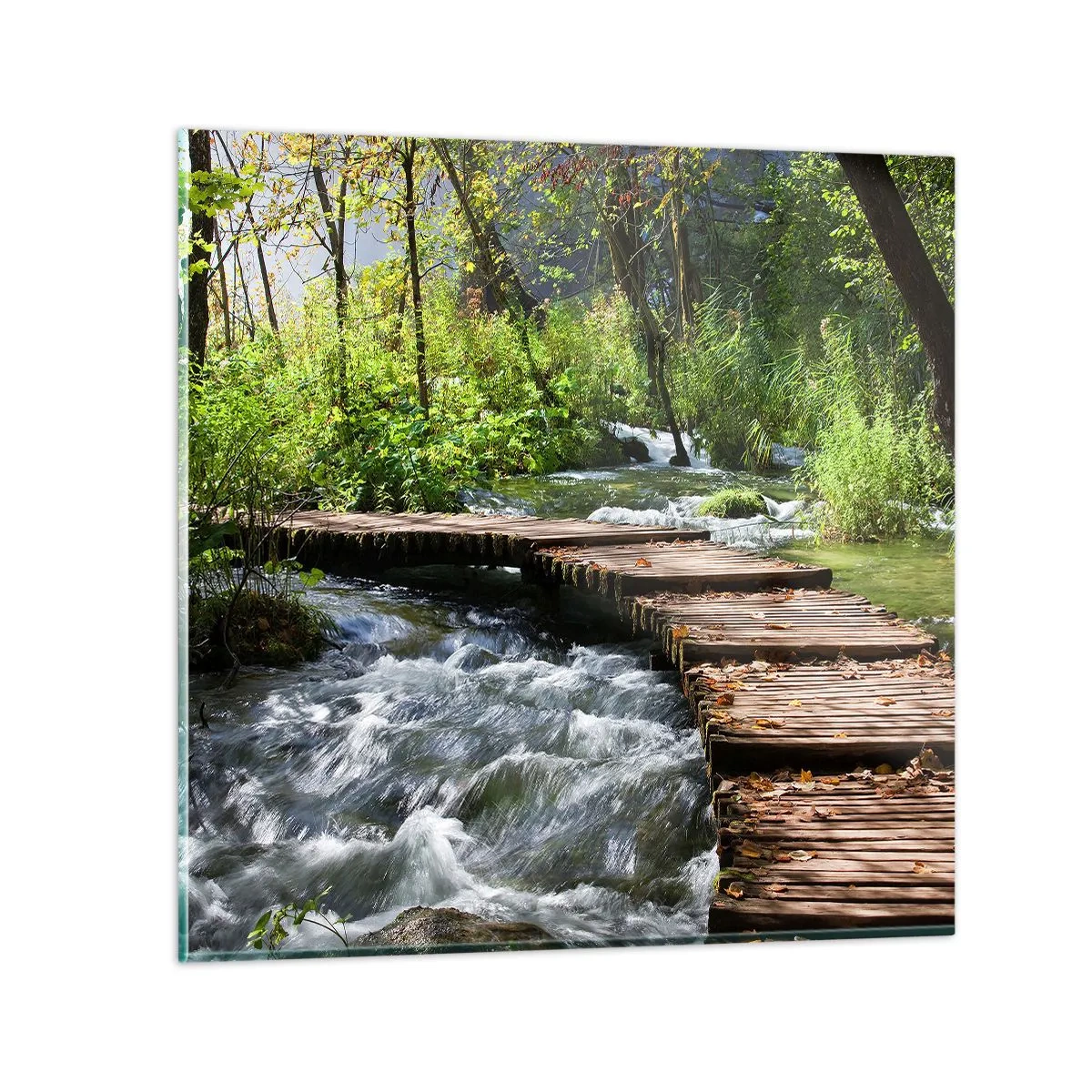 Obraz na szkle - Nad pienistą kaskadą - 40x40 cm