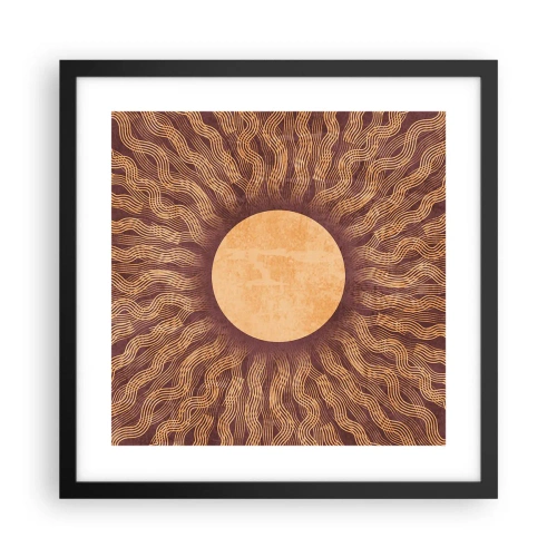 Plakat w czarnej ramie - Ikona słońca - 40x40 cm