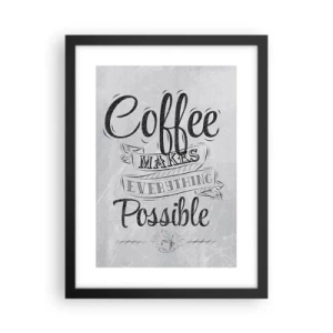 Plakat w czarnej ramie - Jak tu nie kochać kawy - 30x40 cm