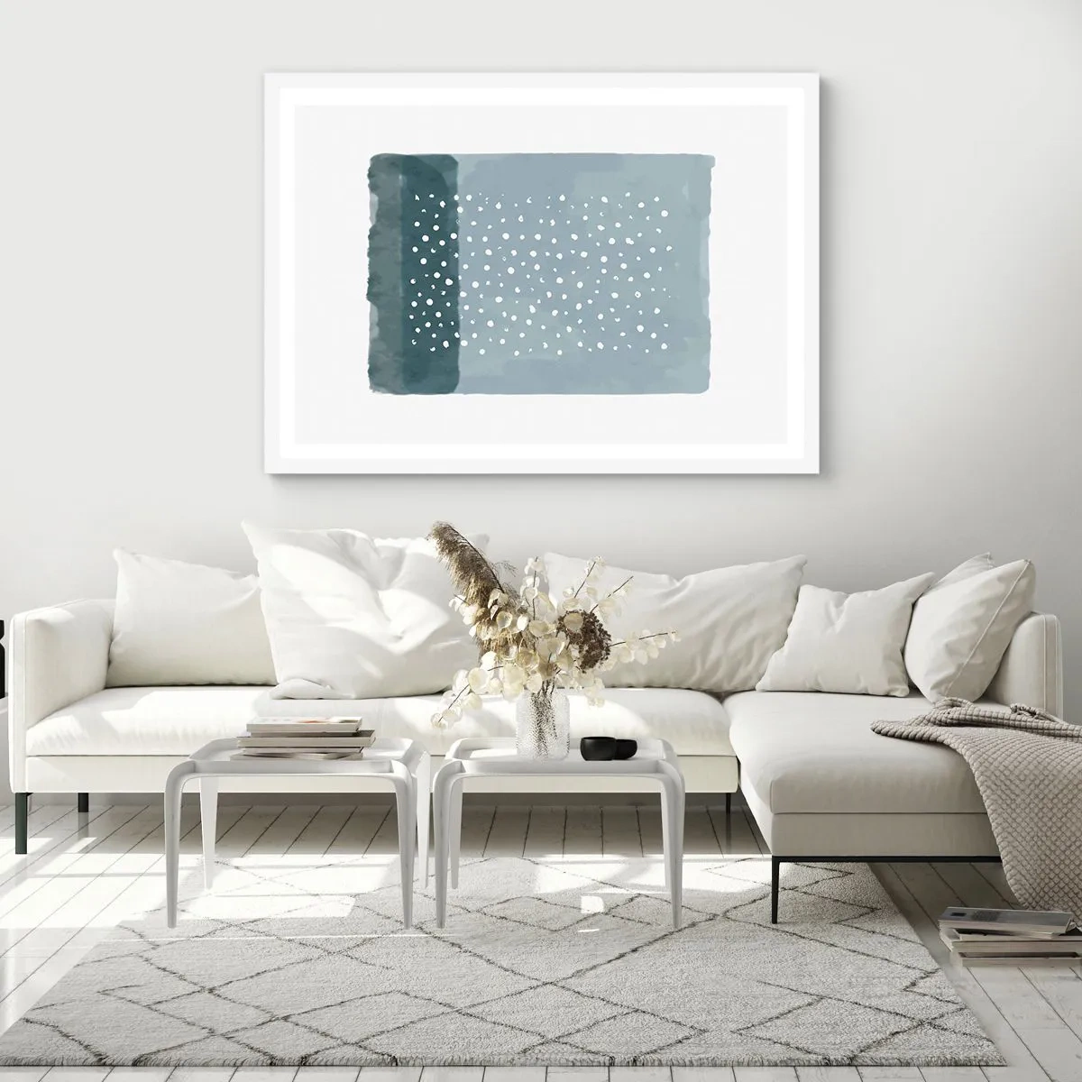 Plakat w białej ramie - Wyrosłe na błękicie - 70x50 cm