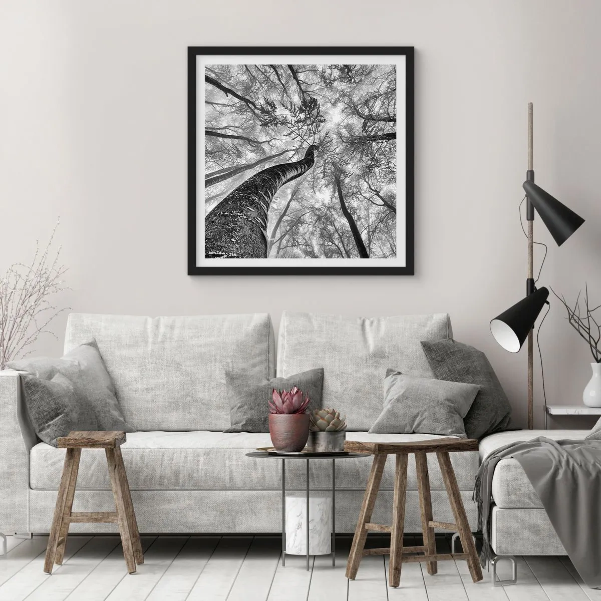 Plakat w czarnej ramie - Wyścig do światła - 30x30 cm