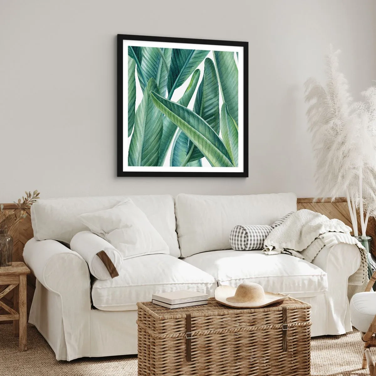 Plakat w czarnej ramie - Zieleń sama w sobie - 30x30 cm