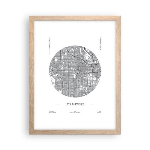 Plakat w ramie jasny dąb - Anatomia Los Angeles - 30x40 cm