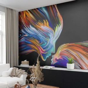 Fototapeta Premium Canvas - Fuzja energii i światła - Abstrakcja, Twarz Kobiety, Sztuka - 150x105 cm