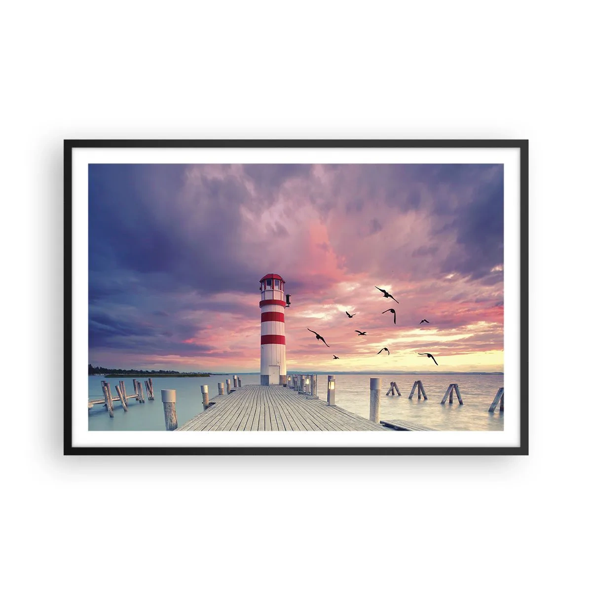 Plakat w czarnej ramie - Pora do portu - 91x61 cm