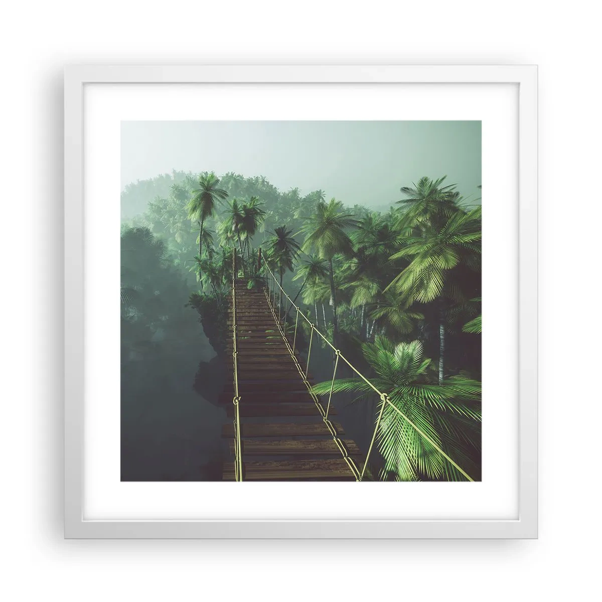 Plakat w białej ramie - Nad kipielą zieleni - 40x40 cm