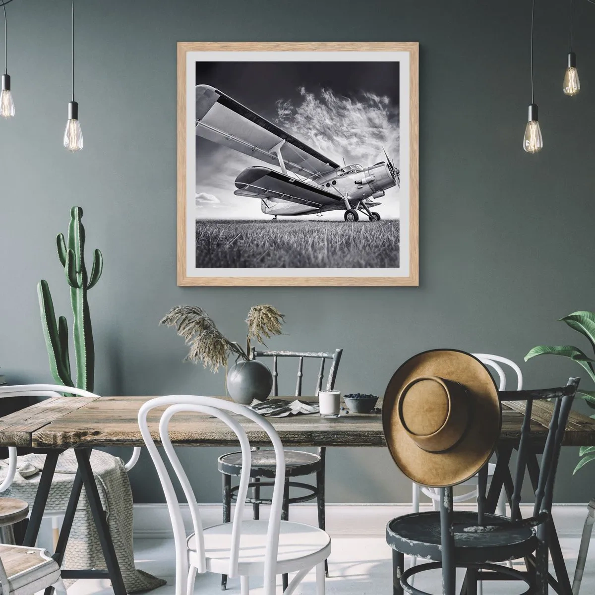 Plakat w ramie jasny dąb - Skrzydlaty wędrowiec - 60x60 cm