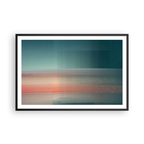 Plakat w czarnej ramie - Abstrakcja: fale światła - 91x61 cm