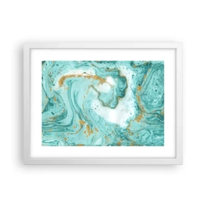 Plakat w białej ramie - Pod wielką falą z epoki Edo - 40x30 cm