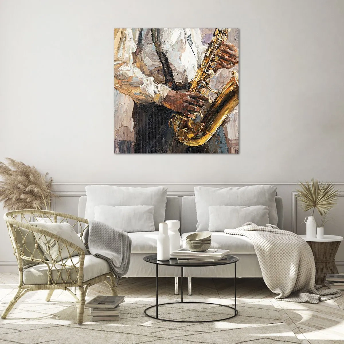 Obraz na szkle - Czas na solo - 70x70 cm