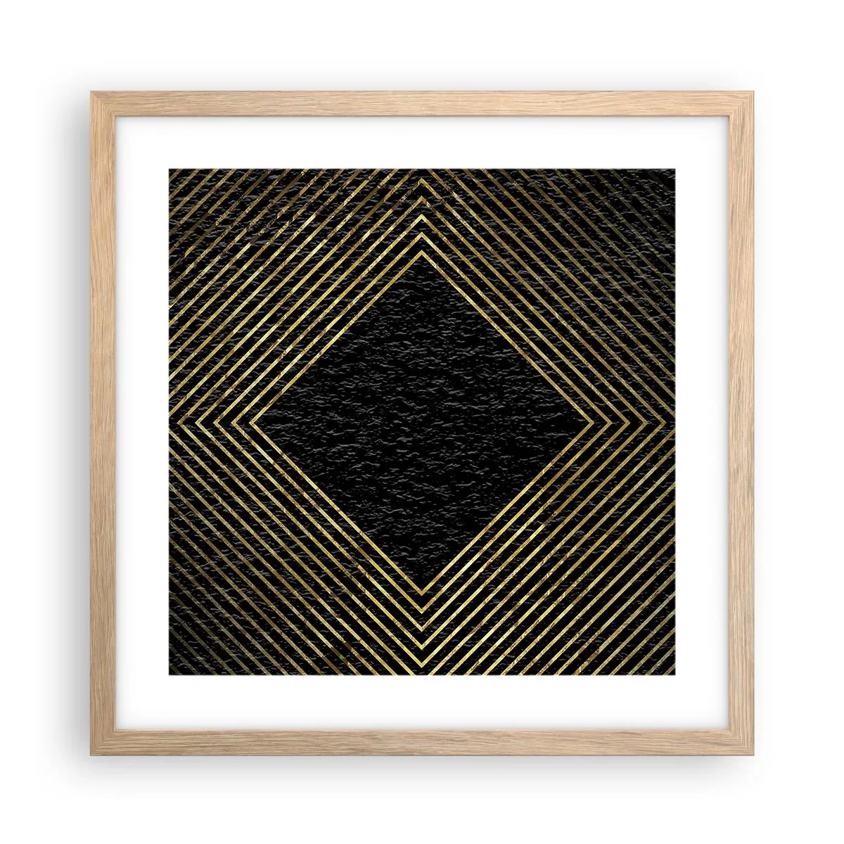 Plakat w ramie jasny dąb - Geometria w stylu glamour - 40x40 cm