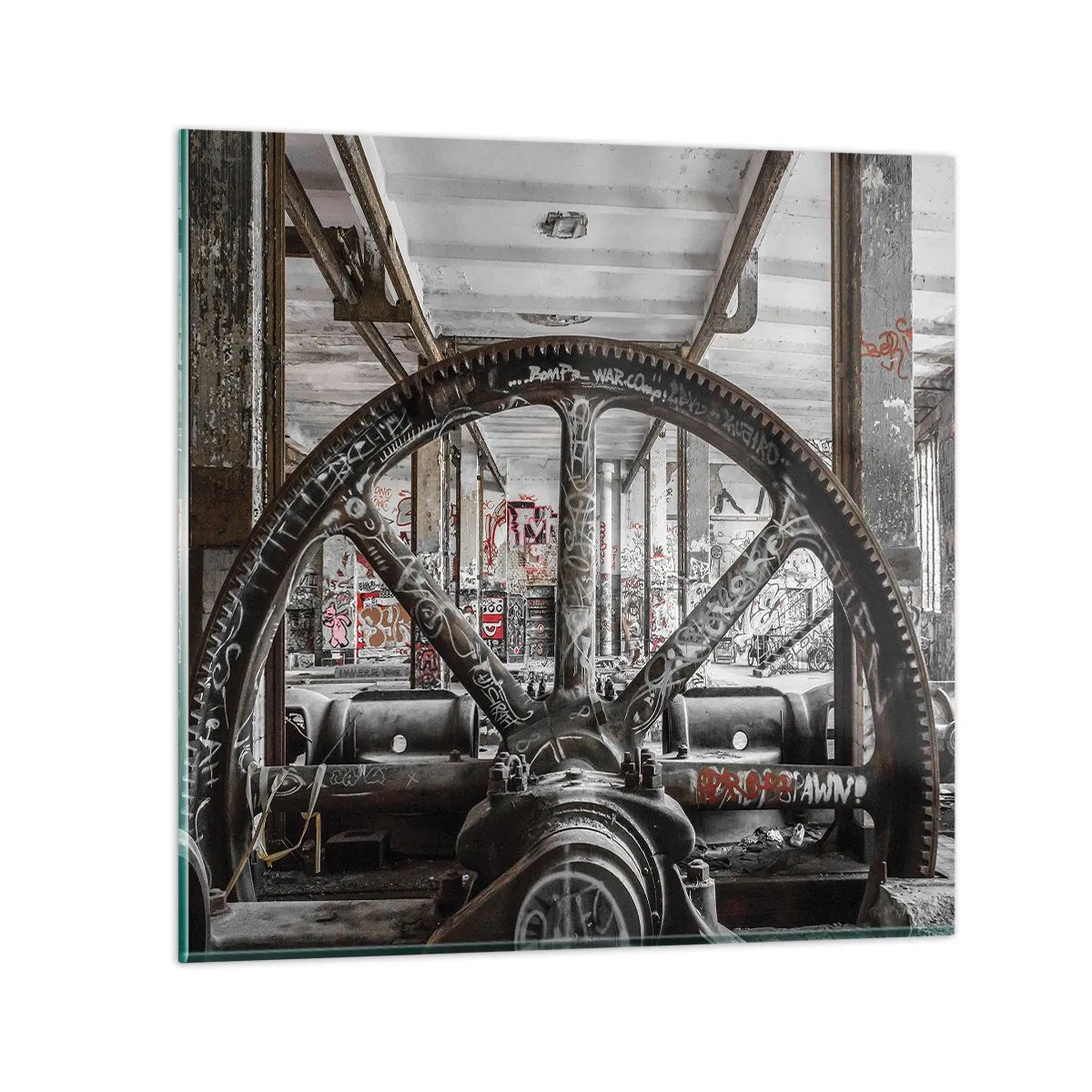 Obraz na szkle - Sekretne życie fabryki - 60x60 cm