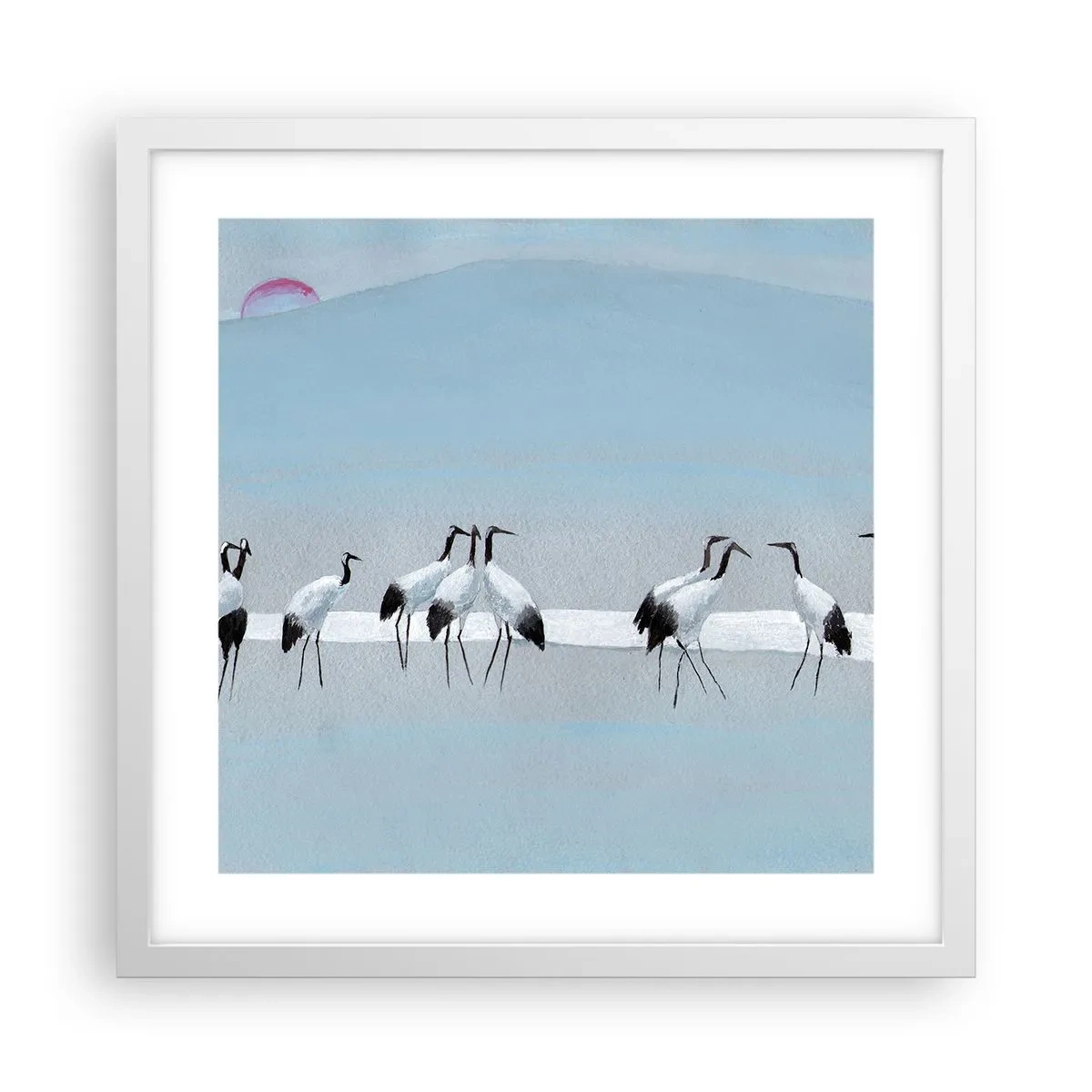 Plakat w białej ramie - Po gorącym dniu - 40x40 cm