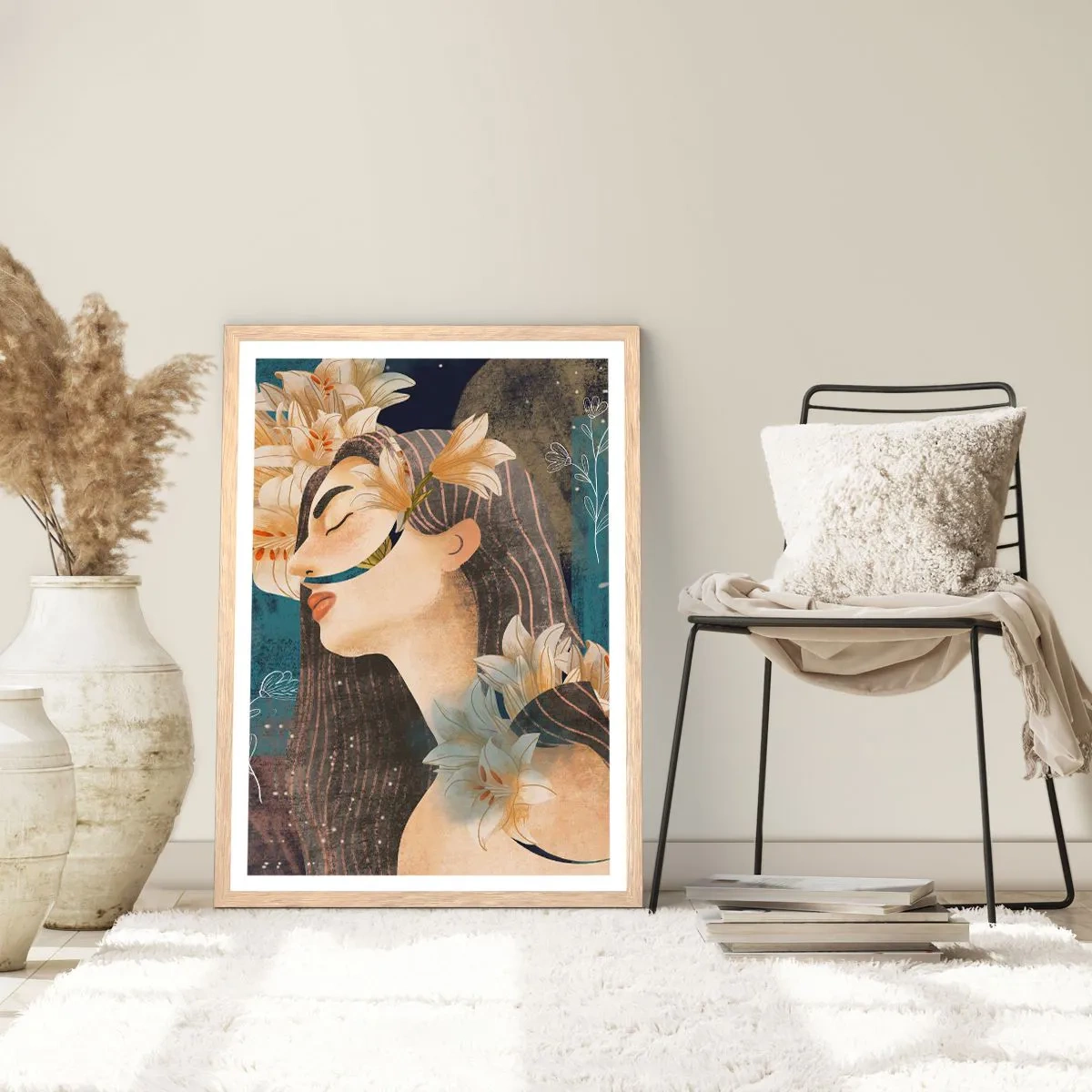 Plakat w ramie jasny dąb - Baśń o królewnie z liliami - 40x50 cm