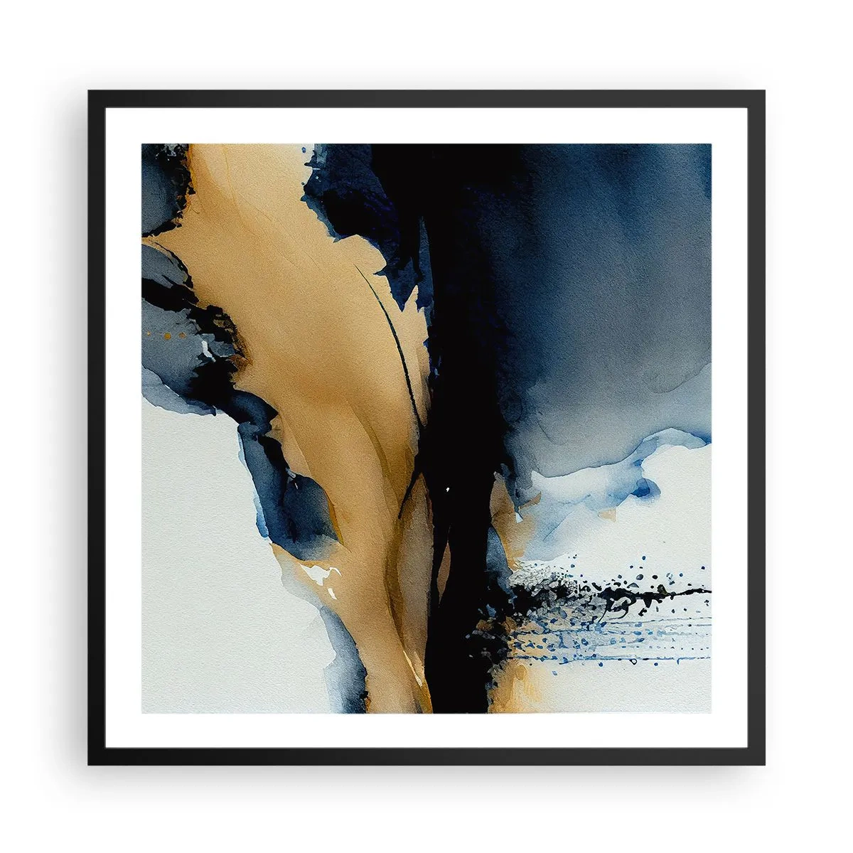 Plakat w czarnej ramie - Za zasłoną - 60x60 cm