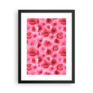 Plakat w czarnej ramie - Róże na dole i na górze - 30x40 cm