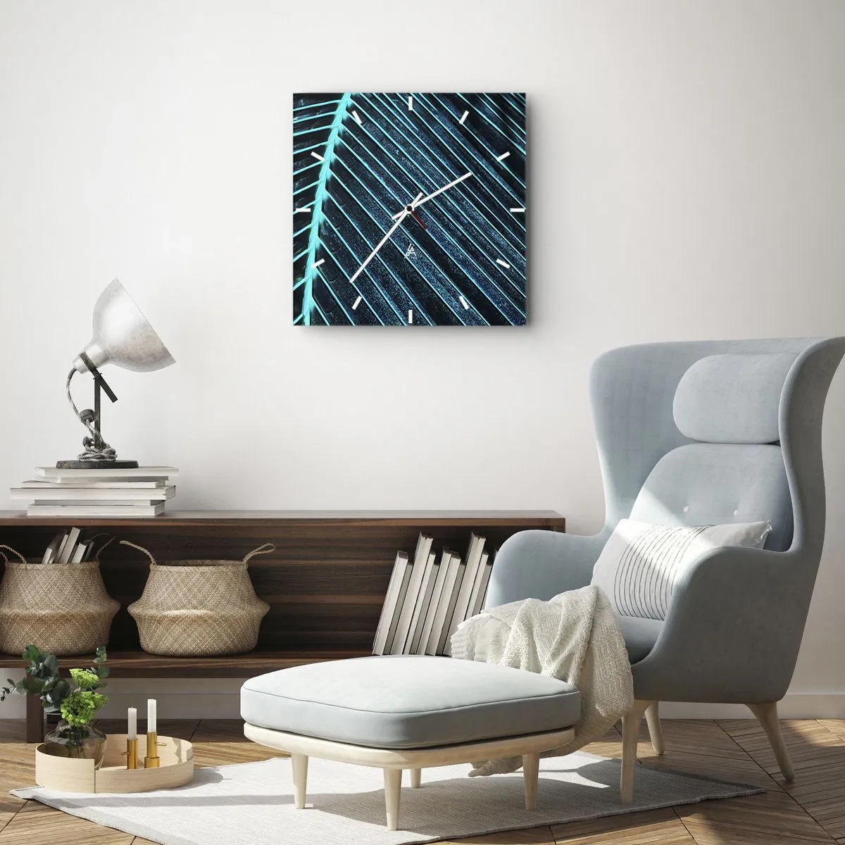 Zegar ścienny - Faktura zieleni - 40x40 cm