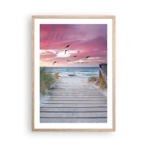 Plakat w ramie jasny dąb - Bałtycka impresja - 50x70 cm
