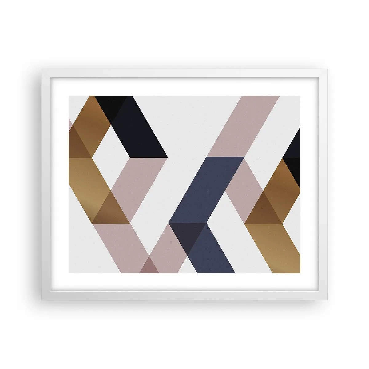 Plakat w białej ramie - Płaszczyzny i kąty - 50x40 cm