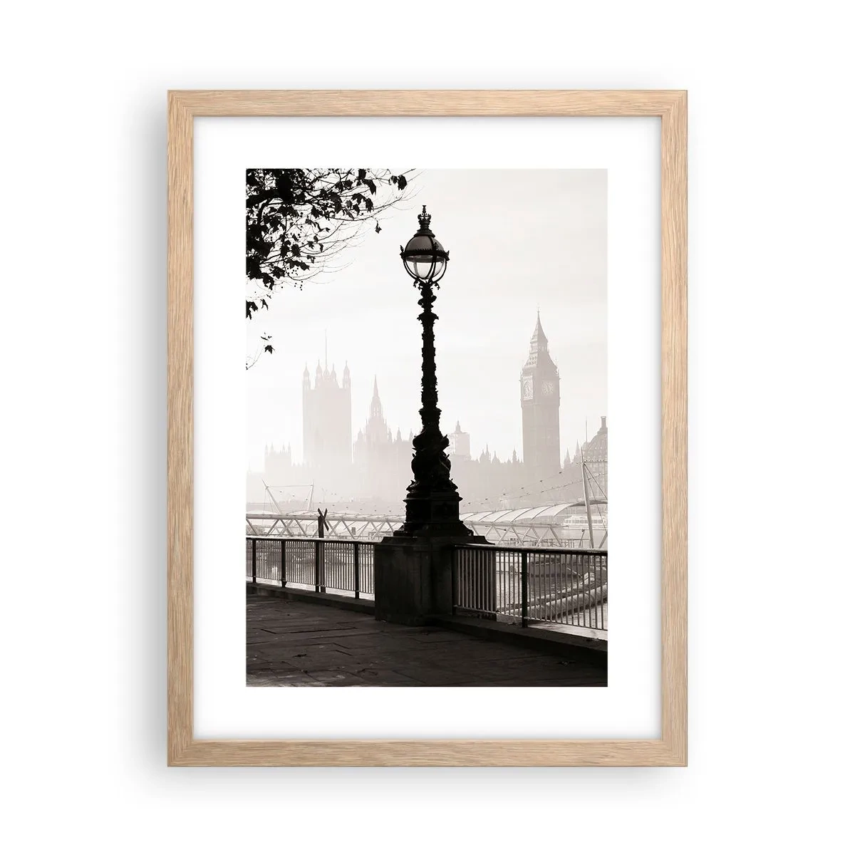 Plakat w ramie jasny dąb - Londyński poranek - 30x40 cm